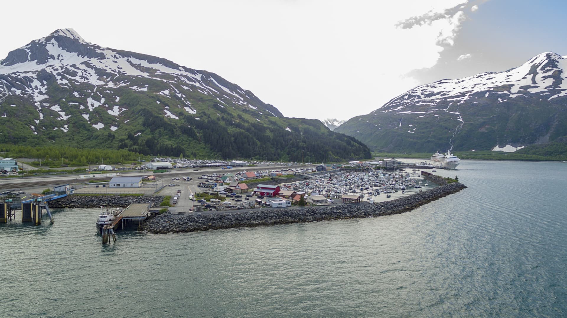 Whittier harbor and cruise terminal