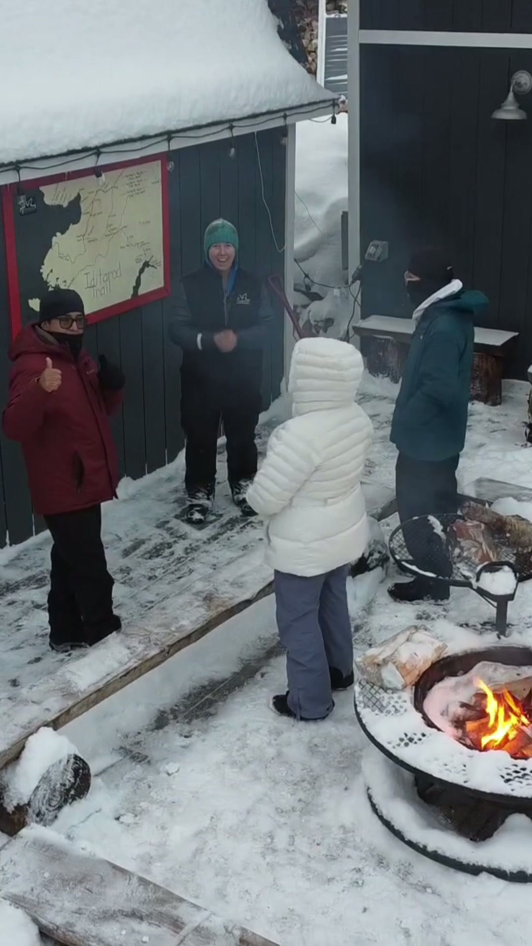 Campfire at the dog sled camp